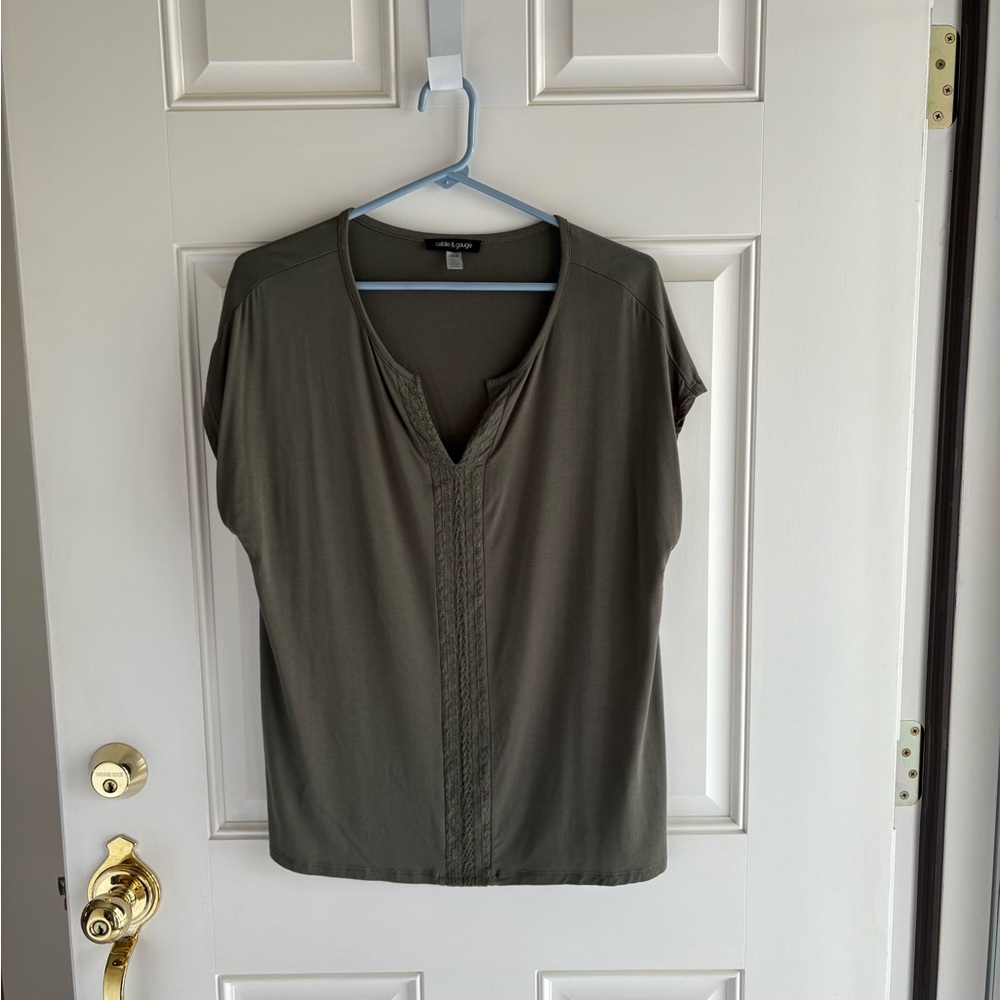Cable & Gauge Deep Olive Blouse